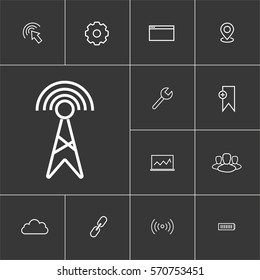 Antenna. Linear internet icons set. Universal internet icon to use in web and mobile UI. 
