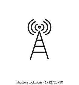Antenna, linear style sign for mobile concept and web design. Symbol, logo illustration on white background. Pixel perfect vector graphics