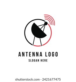 Antennenlogo-Design-Konzept mit Kreis