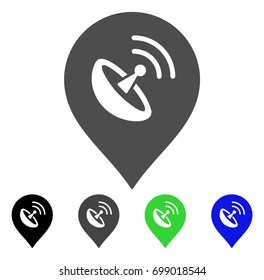 Antenna Marker flat vector pictograph. Colored antenna marker, gray, black, blue, green pictogram variants. Flat icon style for web design.