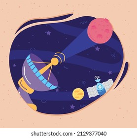 antenna and mars at space