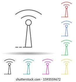 antenna multi color style icon. Simple thin line, outline vector of drones icons for ui and ux, website or mobile application