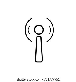 Antenna normal  signal icon ,black sign design (only edge)