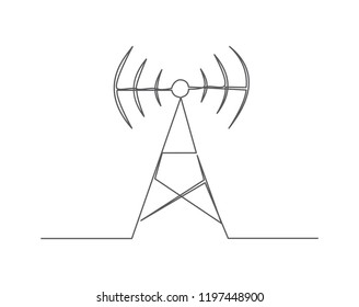 Antenna. One line drawing.
