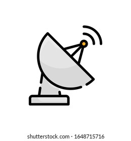 Antenna Outline Filled Icon. vector illustration. EPS 10