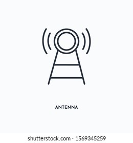 Antenna outline icon. Simple linear element illustration. Isolated line Antenna icon on white background. Thin stroke sign can be used for web, mobile and UI.