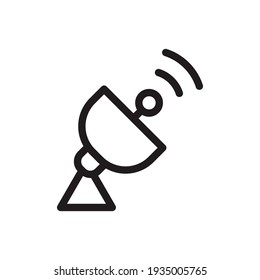 Antenna outline, thin line. Galaxy, solar system, astronomy related icon isolated on white background EPS Vector