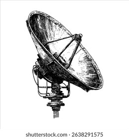 antenna parabolic vector black white