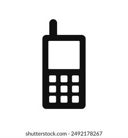 Antenna phone vector icon, black color icon design.