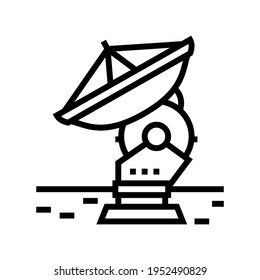 antenna radar planetarium line icon vector. antenna radar planetarium sign. isolated contour symbol black illustration