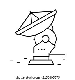 antenna radar planetarium line icon vector. antenna radar planetarium sign. isolated contour symbol black illustration