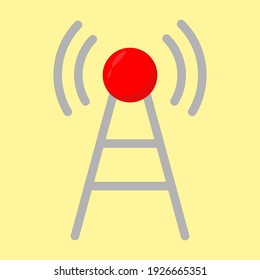 antenna radio flat icon vector illustration