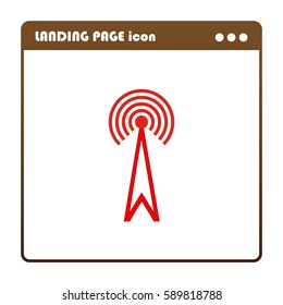 antenna, radio tower, landing page icon