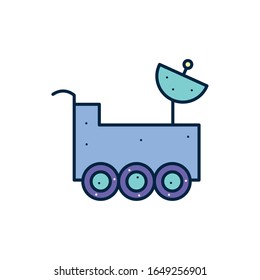 Antenna robot line fill style icon of Space futuristic cosmos outside universe astronomy adventure and exploration theme Vector illustration
