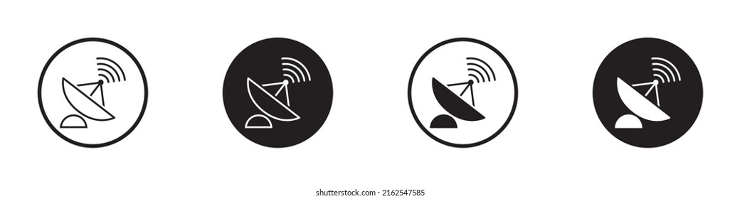 Antenna or satellite dish icon set. Vector illustration.