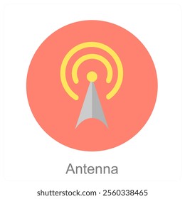 Antenna and satellite icon concept