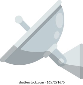 Antenna. Search radar. Element of radio and television. Reception of the waves. Metal object. Cable channel. Flat illustration