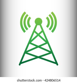 Antenna sign. Green gradient icon