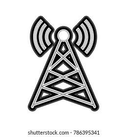 Antenna sign illustration. Vector. Flat style black icon on white.