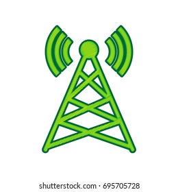Antenna sign illustration. Vector. Lemon scribble icon on white background. Isolated