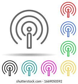 antenna sign multi color style icon. Simple thin line, outline vector of web icons for ui and ux, website or mobile application