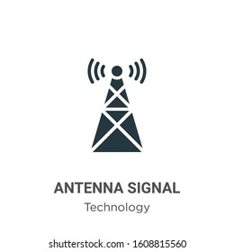 Antenna signal glyph icon vector on white background. Flat vector antenna signal icon symbol sign from modern technology collection for mobile concept and web apps design.