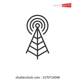 Antenna Signal Icon Design Vector Template