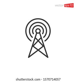 Antenna Signal Icon Design Vector Template