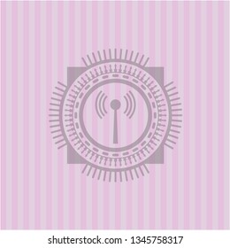 antenna signal icon inside pink icon or emblem