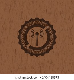 antenna signal icon inside wooden signboards