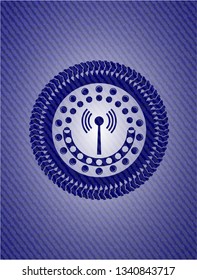 antenna signal icon with jean texture