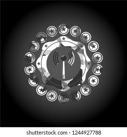 antenna signal icon on grey camo texture