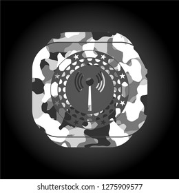 antenna signal icon on grey camouflage pattern