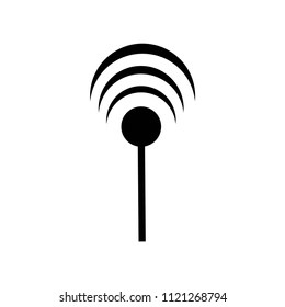 Antenna with signal icon vector icon. Simple element illustration. Antenna with signal symbol design. Can be used for web and mobile.