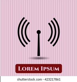 antenna signal icon vector symbol flat eps jpg app
