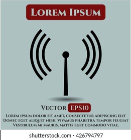 icono de señal de antena símbolo de vector eps plana jpg aplicación