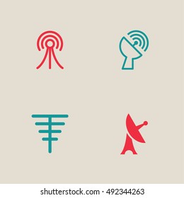 Antenna and signal icons