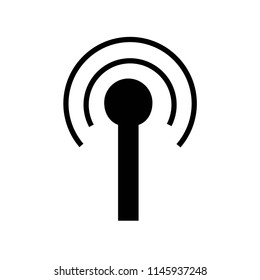 Antenna with signal lines icon vector icon. Simple element illustration. Antenna with signal lines symbol design. Can be used for web and mobile.