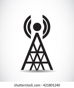 Antenna, signal, tower icon isolated on white background. Vector art.