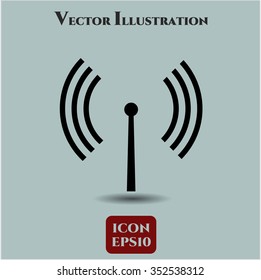 Antenna signal vector icon or symbol