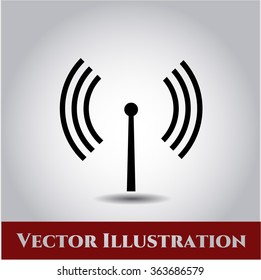 Antenna signal vector icon or symbol