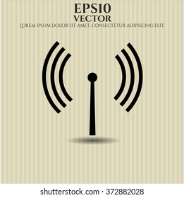 Antenna signal vector icon or symbol