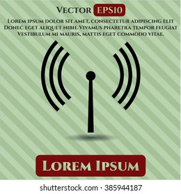Antenna signal vector icon or symbol