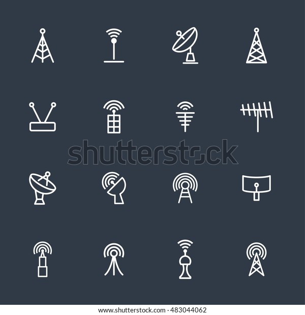 Antenna Signal Vector Objects Stock Vector (Royalty Free) 483044062 ...