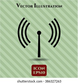 Símbolo vector de señal de antena