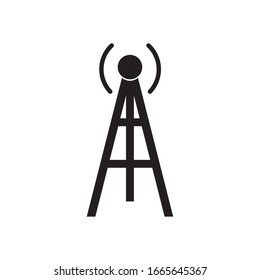 Antenna silhouette style icon design, Signal broadcast internet technology wireless radio communication information and satellite theme Vector illustration