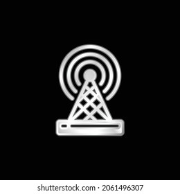 Antenna silver plated metallic icon