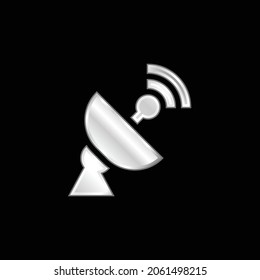 Antenna silver plated metallic icon