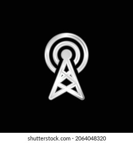 Antenna silver plated metallic icon