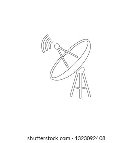 Antenna. simple flat vector icon illustration. outline line symbol - editable stroke